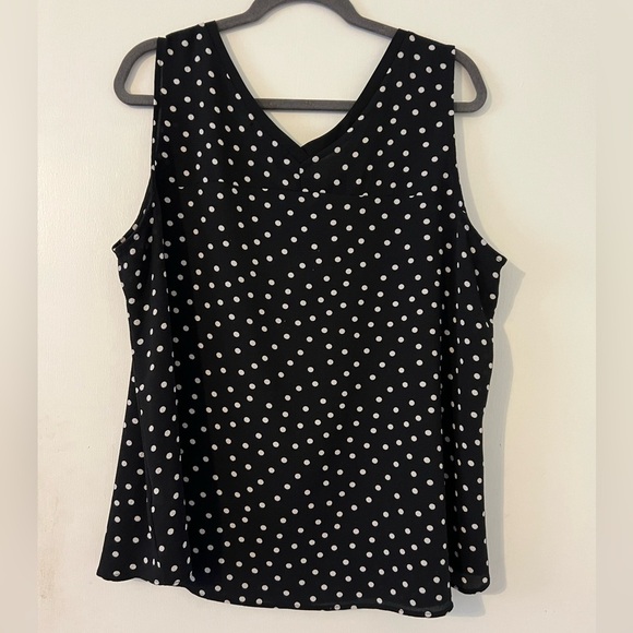 Status by Chenault Black Polka Dot Sleeveless Top size XXL - Picture 5 of 7